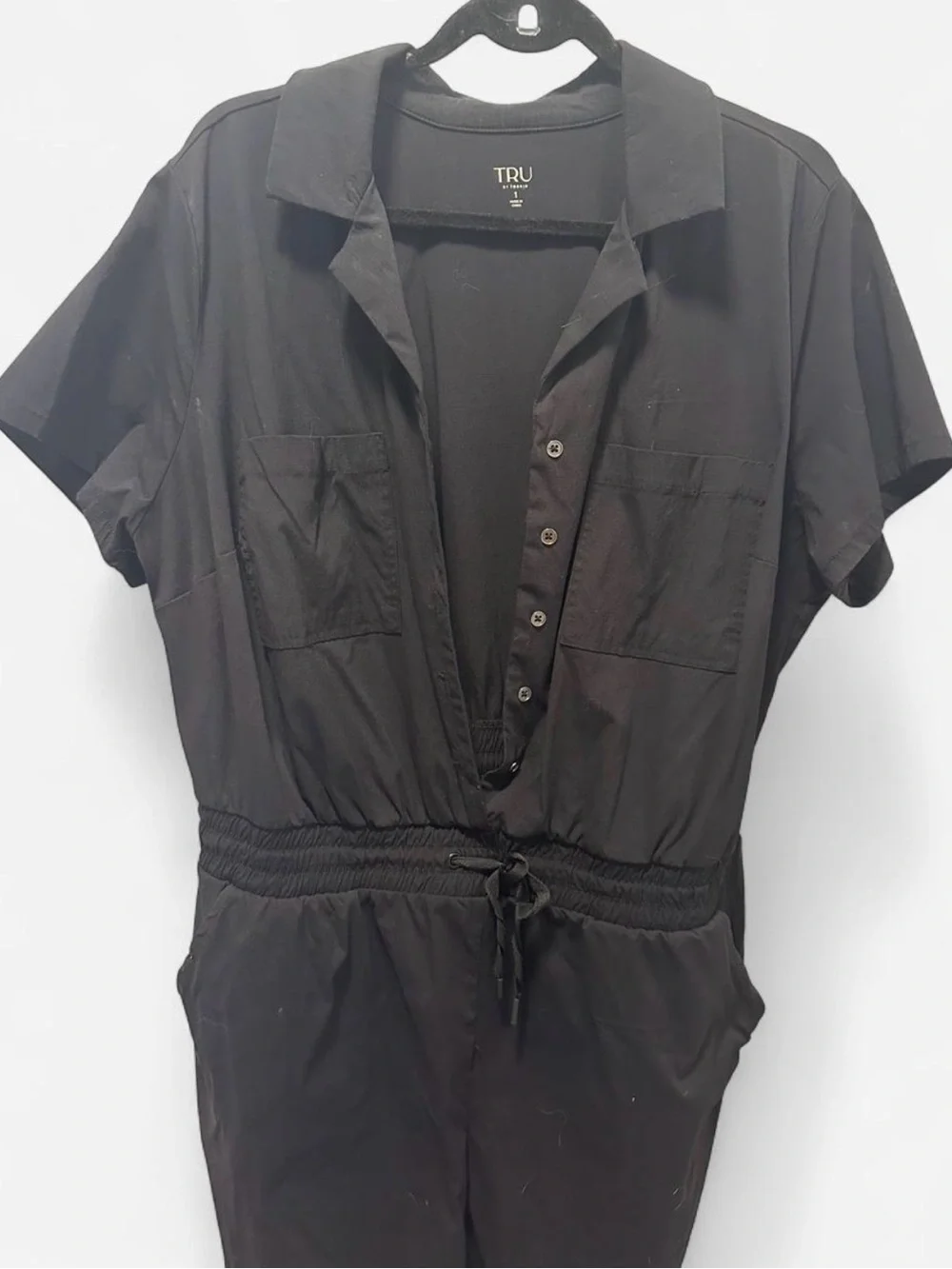 Torrid TRU Black Ripstop Active Romper with pockets